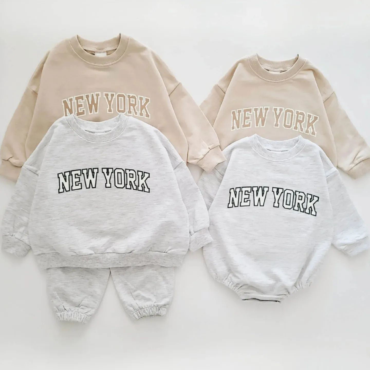 INS Kids Boys New York Sweatshirt & Jogger Pants Set 2022 Autumn New Baby Girls Clothes Toddler Hoodie and Pants 2 Pcs Outfit