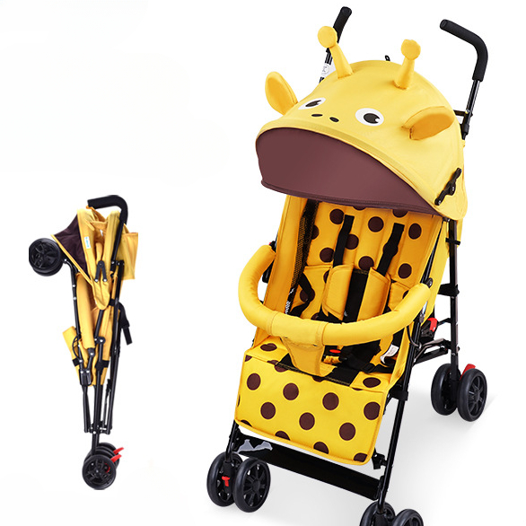 Portable baby stroller Simple folding children's shock absorber car Refreshing and breathable baby carriage Can sit or lie down