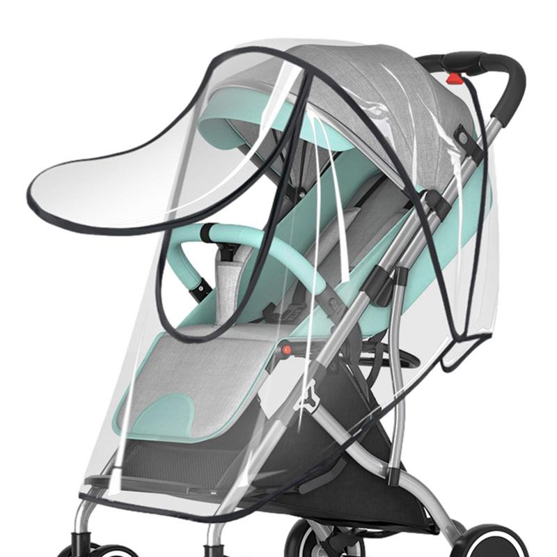Universal Stroller Rain Cover Baby Car Weather Wind Sun Shield Transparent Breathable Trolley Umbrella Raincoat Accessories